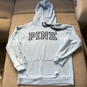 Victoria's Secret Pink Hoodie sz small Light Blue over sized winter womens spell